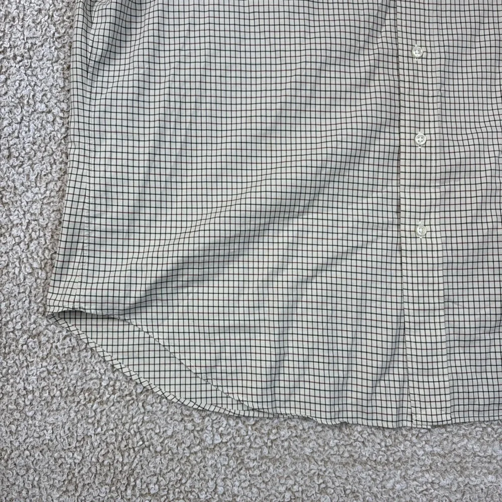 Ralph Lauren Button Down Shirt Mens XL Cream Tattersall Check Classic Fit Cotton
